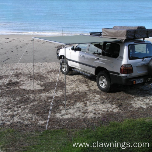 Retractable camping rooftop car roof side awning